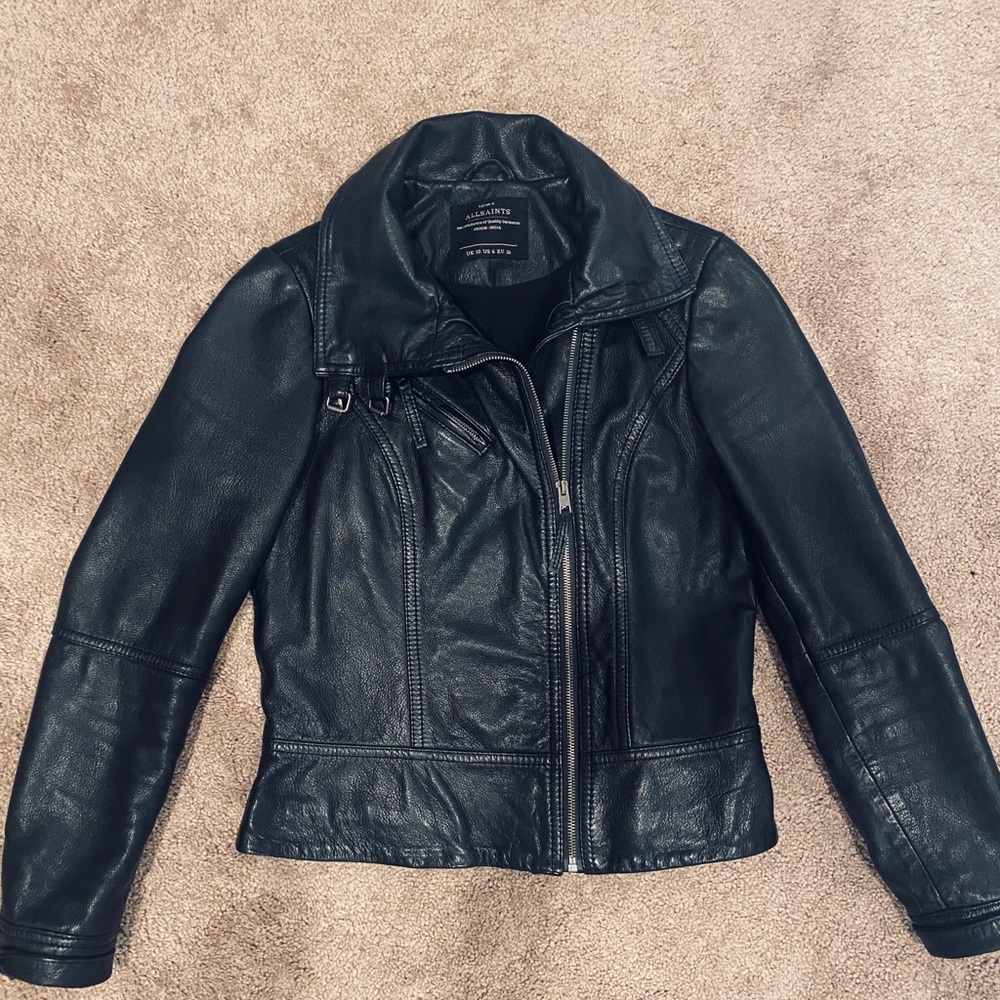 All Saints Belvedere Leather Jacket Size 6